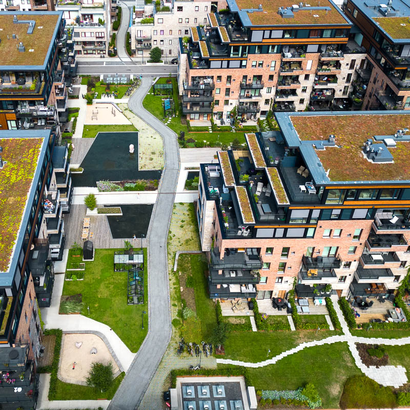 Bystranda Blå, Tangen i Kristiansand bilde tatt fra drone, bystranda, arkitektur foto