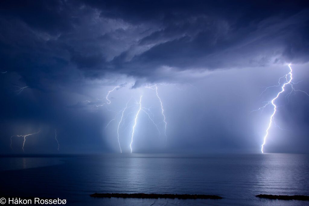 Lyn og torden i Pescara, Italia