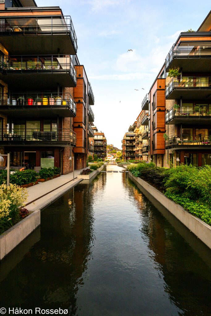 Bystranda Blå i Kristiansand, Tangen, Arkitektur foto, vannspeil