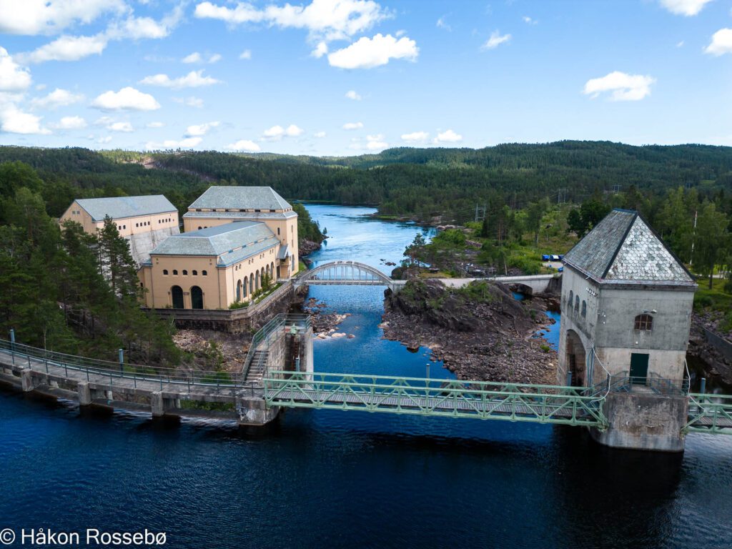 Nomeland kraftverk i Vennesla bilde tatt med drone
